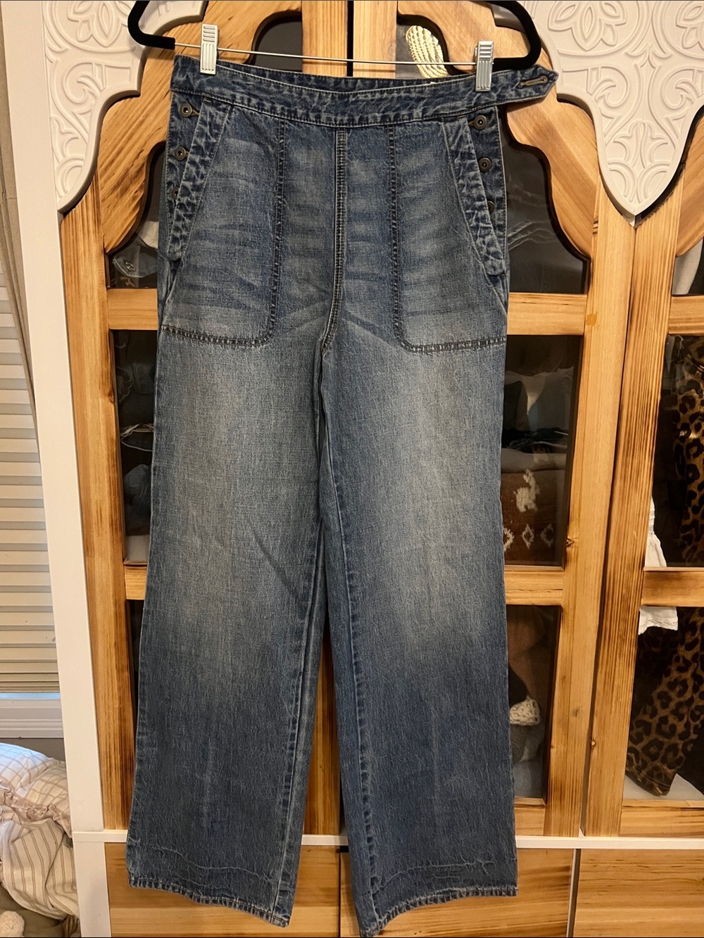 James Perse Wide-Leg Jeans in Faded Blue Denim